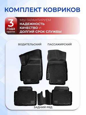Коврики для автомобиля Kia Sorento 4, Киа Соренто 4 с бортиками, эва, eva