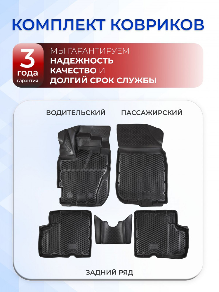 Коврики для автомобиля Рено Дастер 1 (2015-2021) в салон авто Renault с бортиками, эва, eva