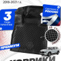 Коврики для автомобиля Hyundai Santa Fe 4, Хендай Санта Фе 4 в cалон с бортиками, эва, eva